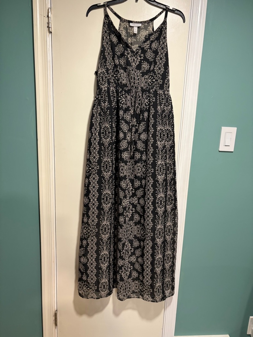 Liz Lange Maternity Black Maxi Dress with White Floral Print